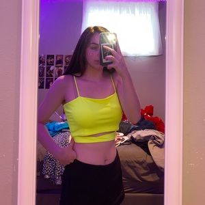 Shein neon yellow crop/tank top